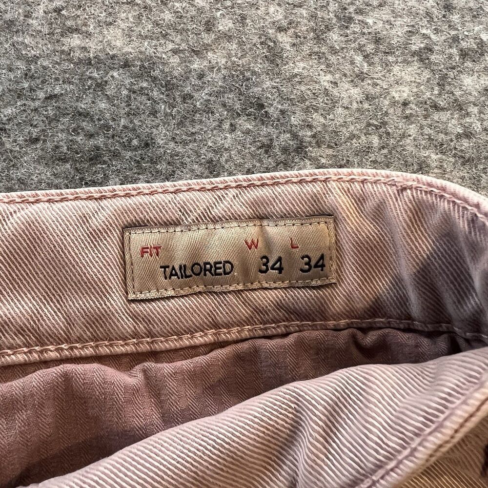 Faherty Coastline Premium Chino Tailored Fit Pants Dusty Rose Pink Mens 33x32 - Picture 7 of 11
